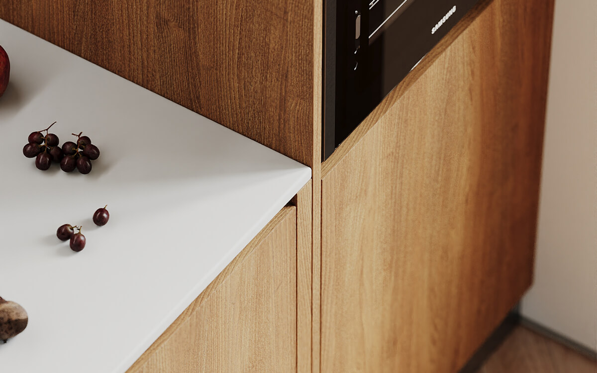 Countertop and cabinets
